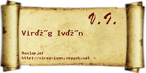 Virág Iván névjegykártya